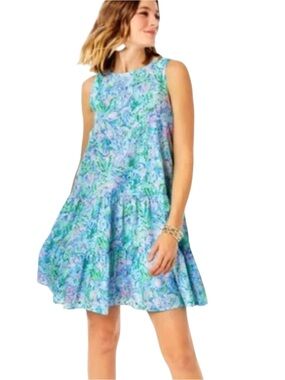 NWT Lilly Pulitzer Trina Dress Surf Blue Soleil It On Me Size Extra Small